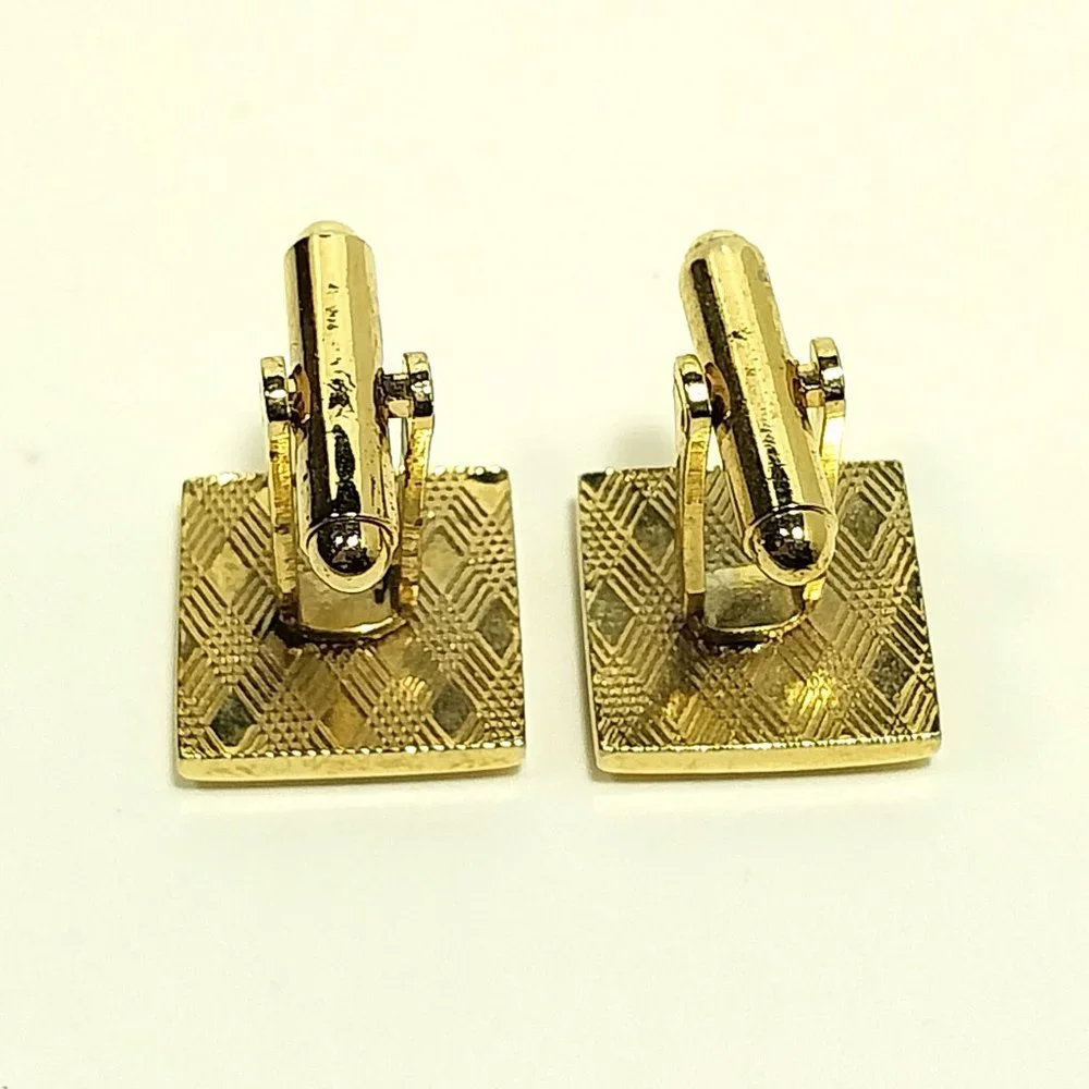 Vintage Black And Gold Tone Cufflinks CLASSIC Men's Formal Wear Accessory #1289